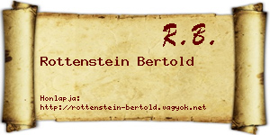 Rottenstein Bertold névjegykártya